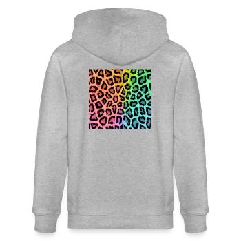 Leopard Leopardenfell Muster - Stanley/Stella Unisex Bio-Kapuzenjacke CULTIVATOR  - Grau meliert - Hinten - Luana (180cm)