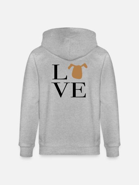 Ich liebe Hunde - Stanley/Stella Unisex Bio-Kapuzenjacke CULTIVATOR  - Grau meliert