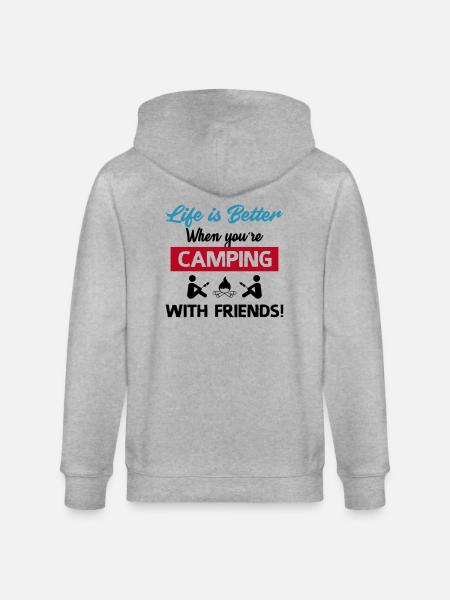 camping with friends - Stanley/Stella CULTIVATOR Unisex Organic Hooded Jacket - heather grey