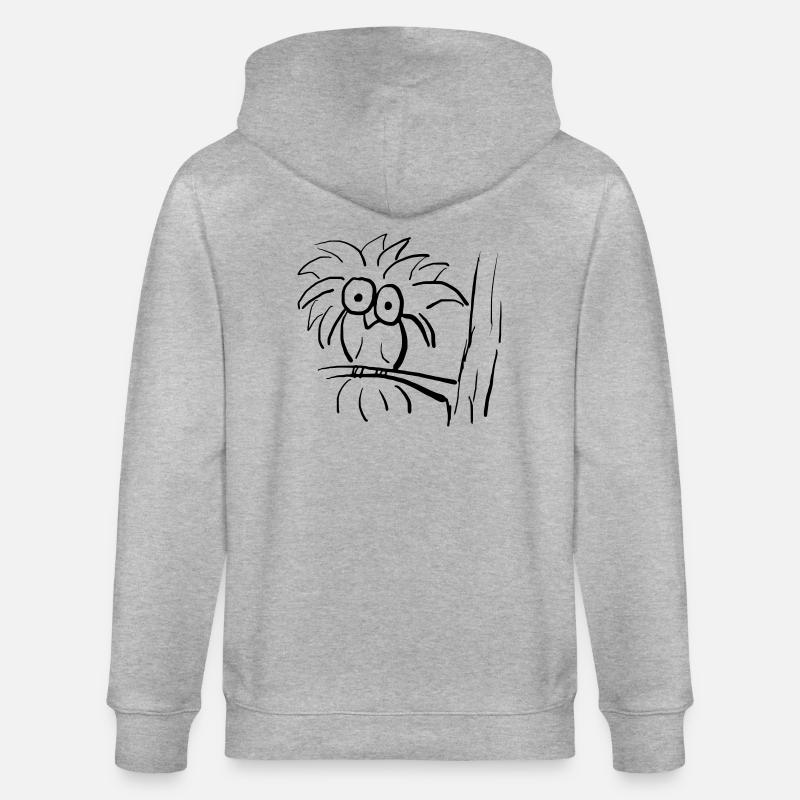 Eule - Stanley/Stella Unisex Bio-Kapuzenjacke CULTIVATOR  - Grau meliert