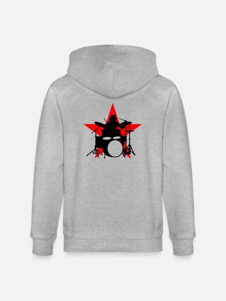 drummer_e_2c - Stanley/Stella CULTIVATOR Unisex Organic Hooded Jacket - heather grey