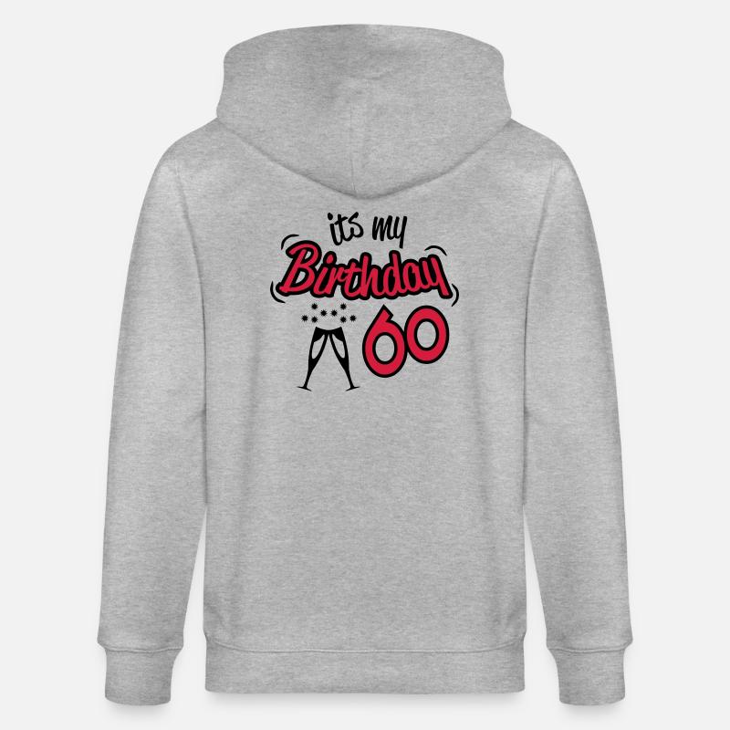 birthday_60 - Stanley/Stella Unisex Bio-Kapuzenjacke CULTIVATOR  - Grau meliert