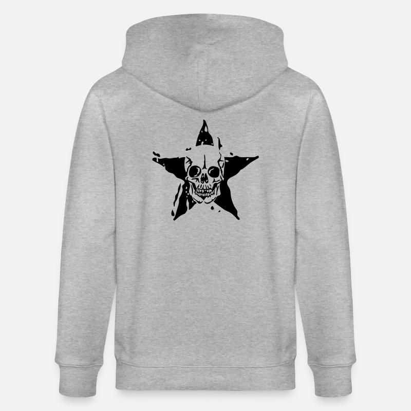 Todesstern Todes Kopf etoile2 - Stanley/Stella Unisex Bio-Kapuzenjacke CULTIVATOR  - Grau meliert