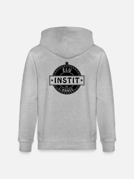 elu instit instituteur institutrice - Veste à capuche bio CULTIVATOR Stanley/Stella Unisexe - gris chiné