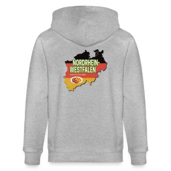 Nordrhein-Westfalen Deutschland Bundesland NRW - Stanley/Stella Unisex Bio-Kapuzenjacke CULTIVATOR  - Grau meliert - Hinten - Luana (180cm)