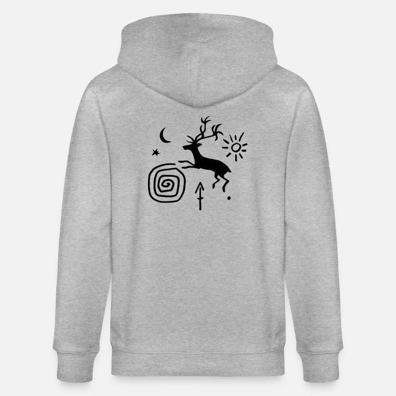 Cavern signes - Veste à capuche bio CULTIVATOR Stanley/Stella Unisexe - gris chiné