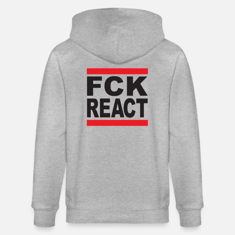 FCK REACT - Stanley/Stella Unisex Bio-Kapuzenjacke CULTIVATOR  - Grau meliert