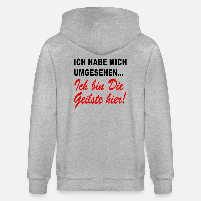 ich bin die geilste hier - Stanley/Stella Unisex Bio-Kapuzenjacke CULTIVATOR  - Grau meliert