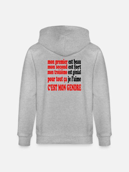 Mon gendre est beau - Stanley/Stella CULTIVATOR Unisex Organic Hooded Jacket - heather grey