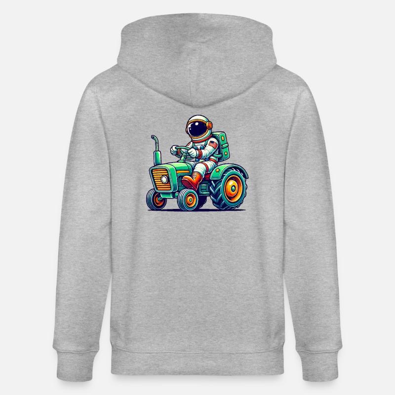 Astronaut Traktor - Stanley/Stella Unisex Bio-Kapuzenjacke CULTIVATOR  - Grau meliert