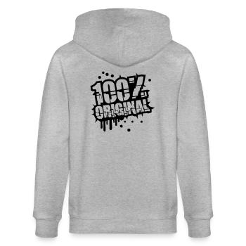 Timbre graffiti 100 % original - Veste à capuche bio CULTIVATOR Stanley/Stella Unisexe - gris chiné - Dos - Luana (180cm)