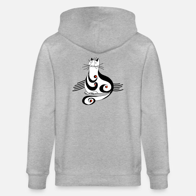 Chat - Veste à capuche bio CULTIVATOR Stanley/Stella Unisexe - gris chiné
