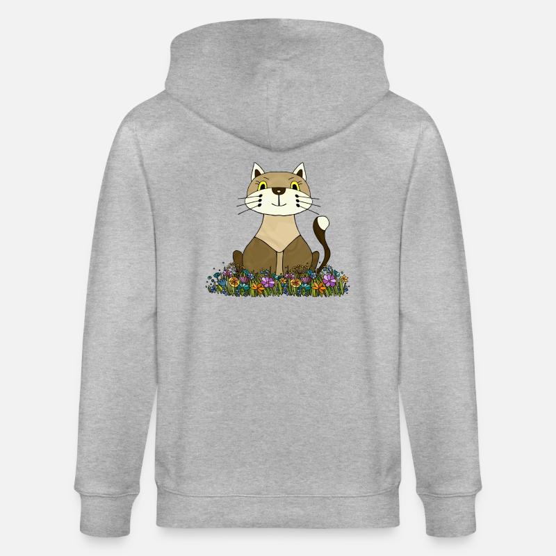 Chat - Veste à capuche bio CULTIVATOR Stanley/Stella Unisexe - gris chiné