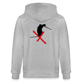 Ski - Freestyle - Stanley/Stella Unisex Bio-Kapuzenjacke CULTIVATOR  - Grau meliert - Hinten - Luana (180cm)