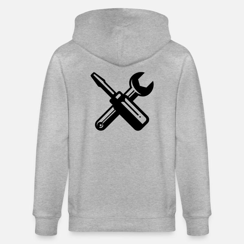 screwdriver wrench carpenter profession - Veste à capuche bio CULTIVATOR Stanley/Stella Unisexe - gris chiné