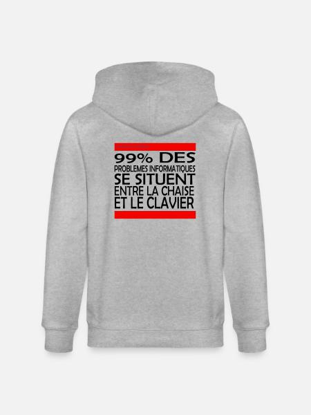(14_99pourcent) - Veste à capuche bio CULTIVATOR Stanley/Stella Unisexe - gris chiné