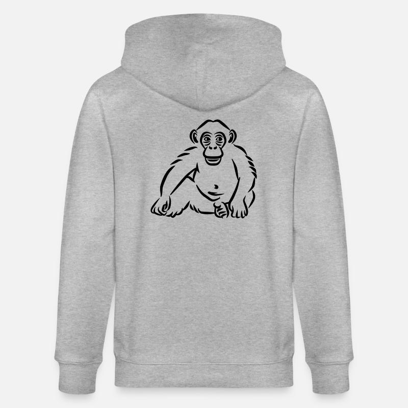 Affe - Stanley/Stella Unisex Bio-Kapuzenjacke CULTIVATOR  - Grau meliert