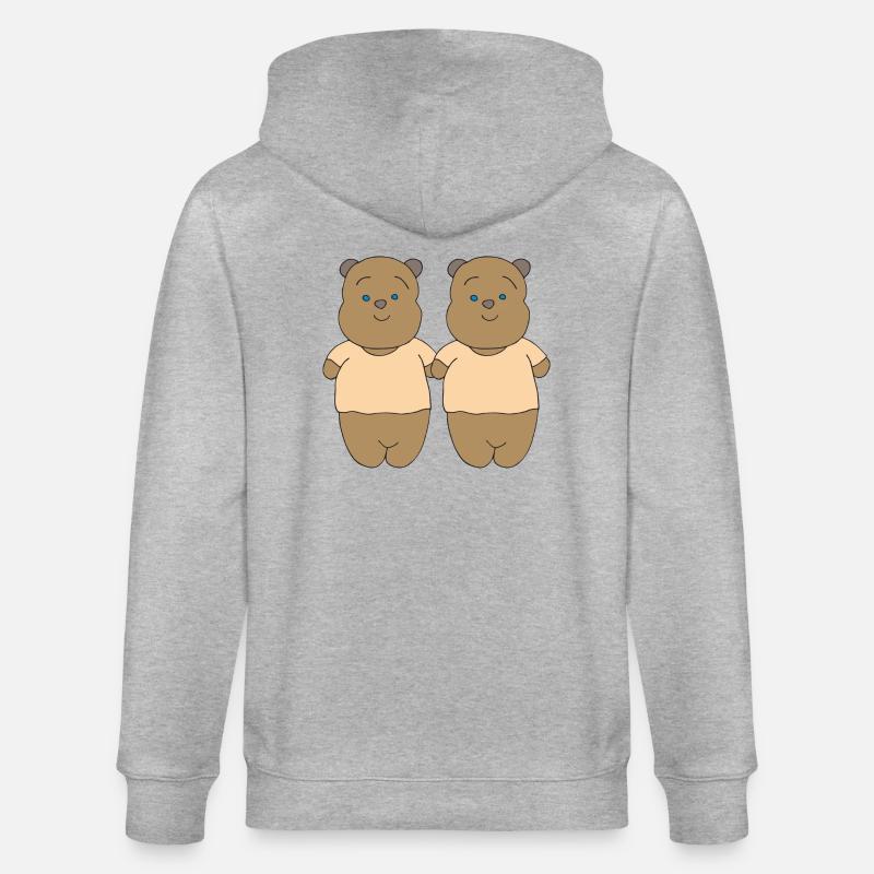 Ours en pack de deux - Veste à capuche bio CULTIVATOR Stanley/Stella Unisexe - gris chiné