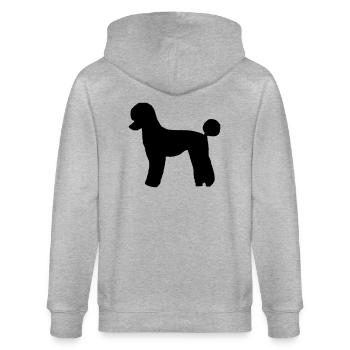 Caniche silhouette chien cadeau anniversaire - Veste à capuche bio CULTIVATOR Stanley/Stella Unisexe - gris chiné - Dos - Luana (180cm)