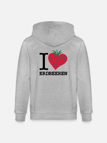 i_love_erdbeeren_3 - Stanley/Stella Unisex Bio-Kapuzenjacke CULTIVATOR - Grau meliert