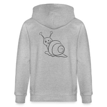 Schnecke lustig zwinkern - Stanley/Stella Unisex Bio-Kapuzenjacke CULTIVATOR  - Grau meliert - Hinten - Luana (180cm)