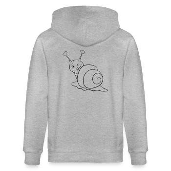 Schnecke lustig zwinkern - Stanley/Stella Unisex Bio-Kapuzenjacke CULTIVATOR  - Grau meliert - Hinten - Luana (180cm)