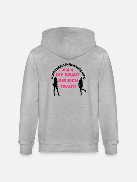 The bride dares! - Stanley/Stella CULTIVATOR Unisex Organic Hooded Jacket - heather grey