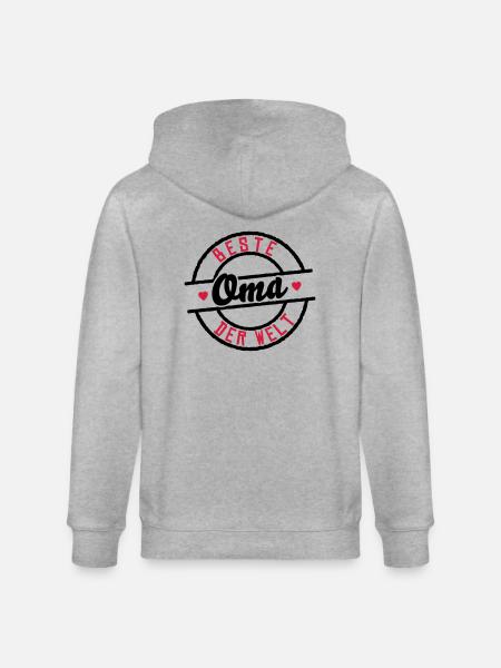 Beste Oma der Welt - Stanley/Stella Unisex Bio-Kapuzenjacke CULTIVATOR  - Grau meliert