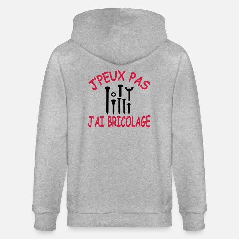 J'peux pas j'ai bricolage - Veste à capuche bio CULTIVATOR Stanley/Stella Unisexe - gris chiné