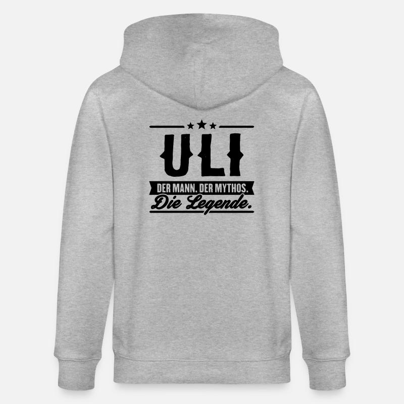 Mann Mythos Legende Uli - Stanley/Stella Unisex Bio-Kapuzenjacke CULTIVATOR  - Grau meliert