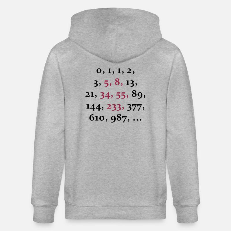 fibonacci sequence (2c) - Stanley/Stella CULTIVATOR  Unisex Organic Hooded Jacket - heather grey