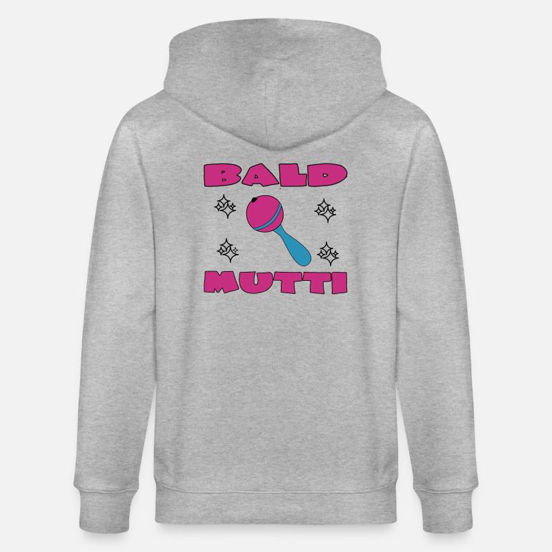 Bald mutti - Stanley/Stella Unisex Bio-Kapuzenjacke CULTIVATOR  - Grau meliert