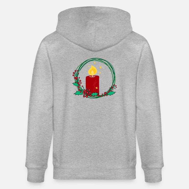 Couronne de Noël avec bougie - Veste à capuche bio CULTIVATOR Stanley/Stella Unisexe - gris chiné