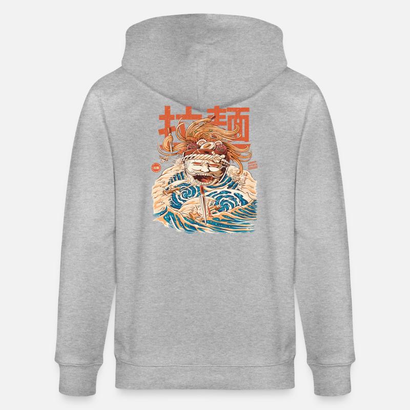 Ramen Attack - Stanley/Stella Unisex Bio-Kapuzenjacke CULTIVATOR  - Grau meliert