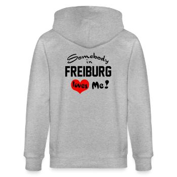 Fribourg - Veste à capuche bio CULTIVATOR Stanley/Stella Unisexe - gris chiné - Dos - Luana (180cm)
