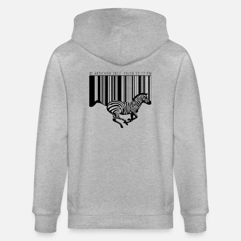 Zebra barcode - Stanley/Stella Unisex Bio-Kapuzenjacke CULTIVATOR  - Grau meliert