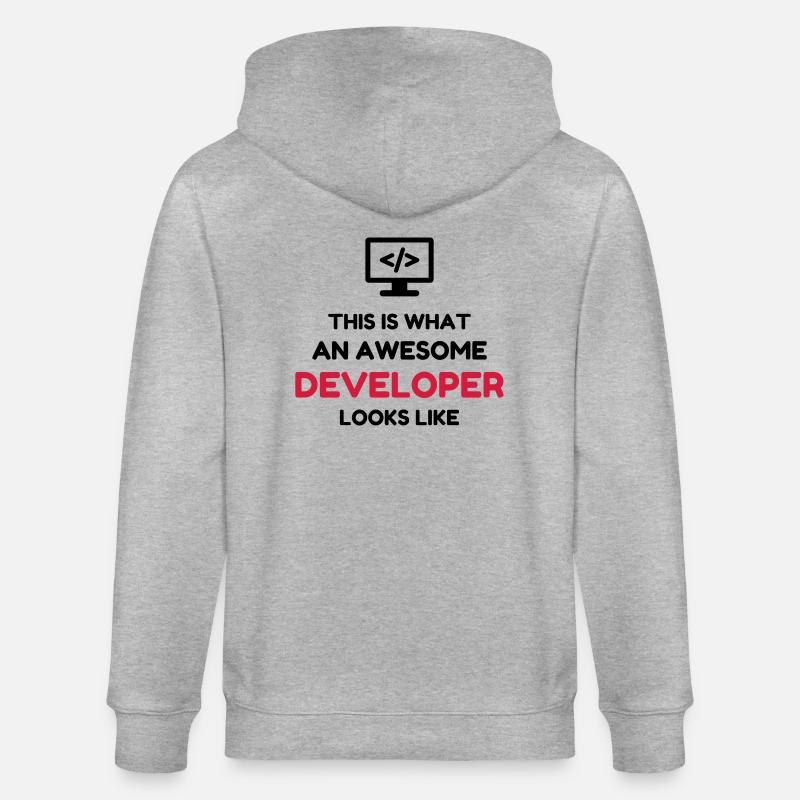 Entwickler / Informatiker / Programmierer / - Stanley/Stella Unisex Bio-Kapuzenjacke CULTIVATOR  - Grau meliert
