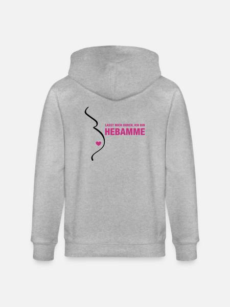Hebamme - Stanley/Stella Unisex Bio-Kapuzenjacke CULTIVATOR  - Grau meliert