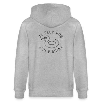 canard piscine - Veste à capuche bio CULTIVATOR Stanley/Stella Unisexe - gris chiné - Dos - Luana (180cm)