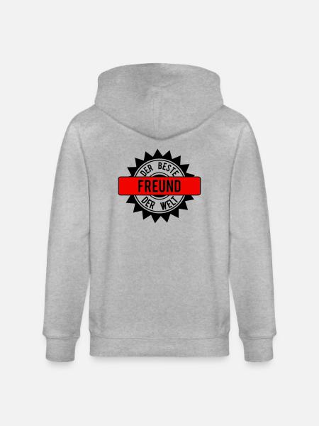 best friend 2c - Stanley/Stella CULTIVATOR  Unisex Organic Hooded Jacket - heather grey