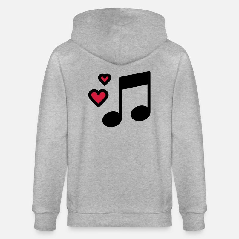Note de musique romantique - Veste à capuche bio CULTIVATOR Stanley/Stella Unisexe - gris chiné