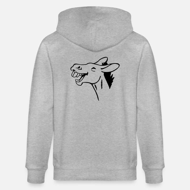 lachender Esel - Stanley/Stella Unisex Bio-Kapuzenjacke CULTIVATOR  - Grau meliert
