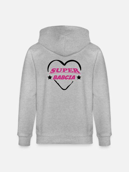 Super babcia - Stanley/Stella CULTIVATOR  Unisex Organic Hooded Jacket - heather grey
