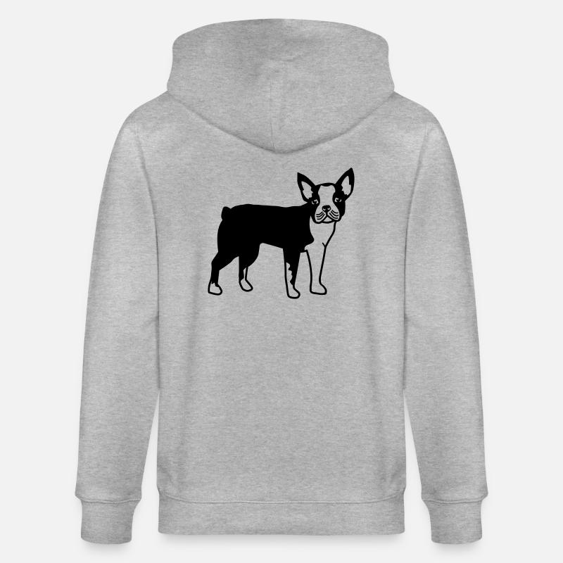 Boston Terrier - Veste à capuche bio CULTIVATOR Stanley/Stella Unisexe - gris chiné