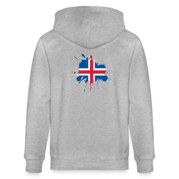 Iceland Flag Spot Design - Stanley/Stella CULTIVATOR  Unisex Organic Hooded Jacket - heather grey - Back - Luana (180cm)