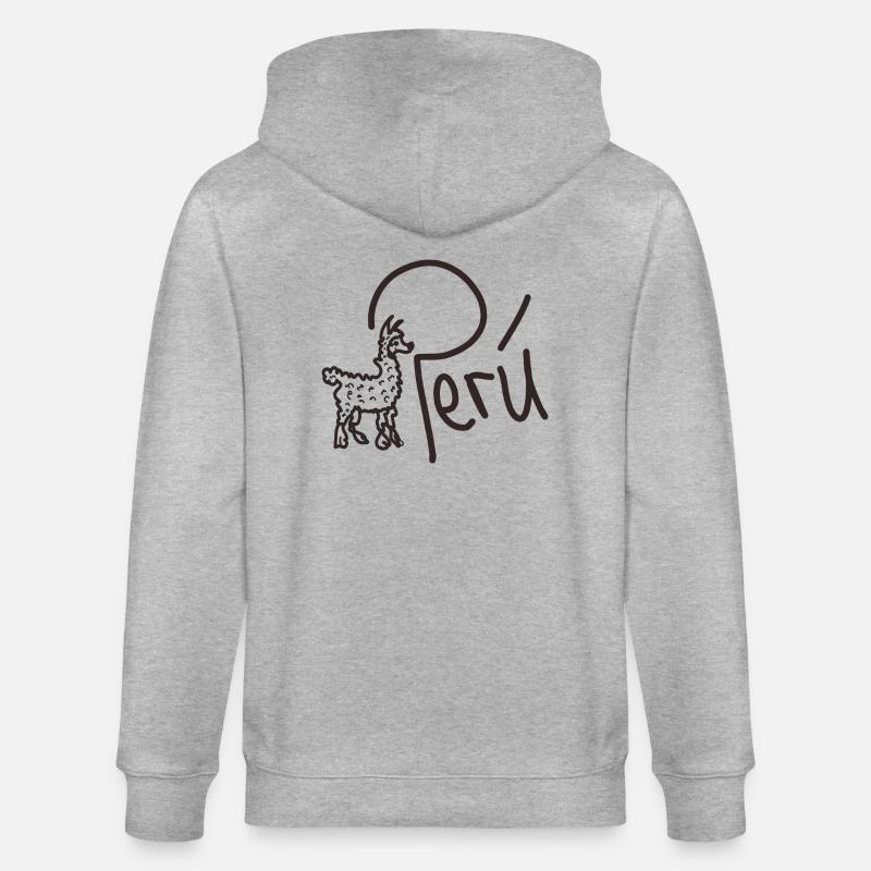 Peru handschrift mit tier - Stanley/Stella Unisex Bio-Kapuzenjacke CULTIVATOR - Grau meliert
