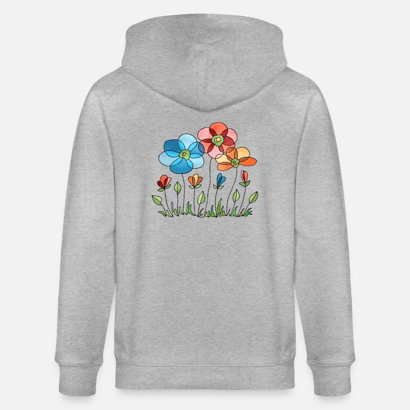 Blumen - Stanley/Stella Unisex Bio-Kapuzenjacke CULTIVATOR  - Grau meliert