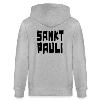 SANKT PAULI - Stanley/Stella Unisex Bio-Kapuzenjacke CULTIVATOR  - Grau meliert - Hinten - Luana (180cm)