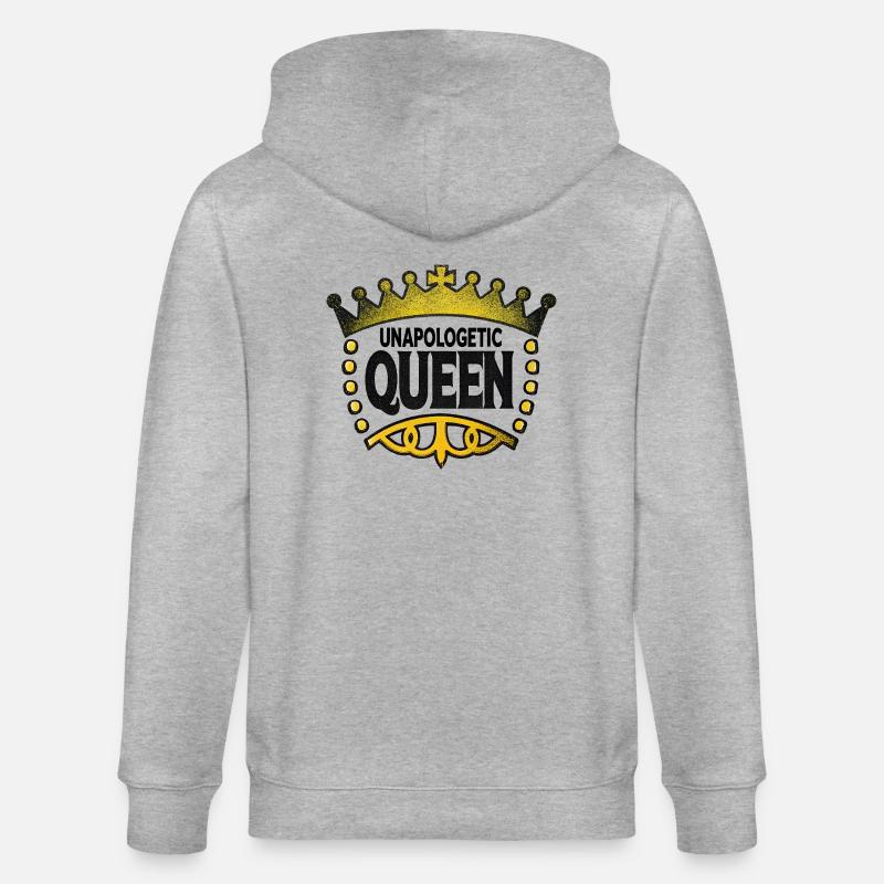 Unapologetic Queen - Stanley/Stella CULTIVATOR  Unisex Organic Hooded Jacket - heather grey
