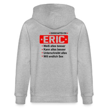 eric - Stanley/Stella Unisex Bio-Kapuzenjacke CULTIVATOR  - Grau meliert - Hinten - Luana (180cm)